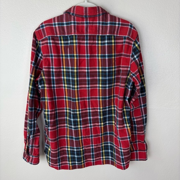 Alex Mill Chore Shirt Men’s Large Red Plaid Flannel Button Up Double Pocket - Picture 5 of 6